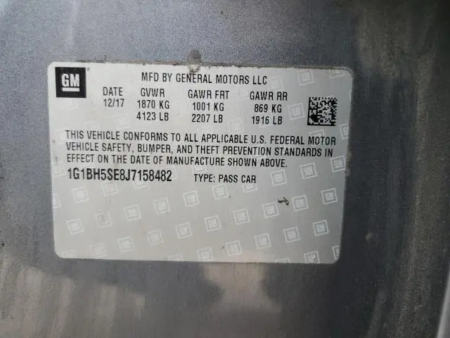 2018 CHEVROLET CRUZE LT  