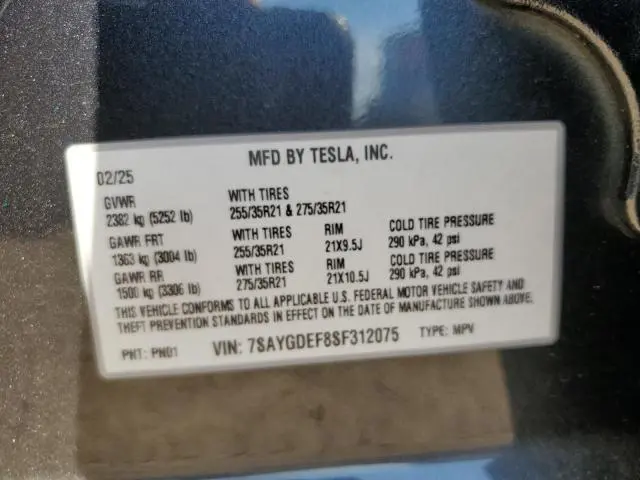 2025 TESLA MODEL Y   