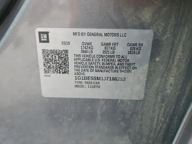 2018 CHEVROLET CRUZE LT  