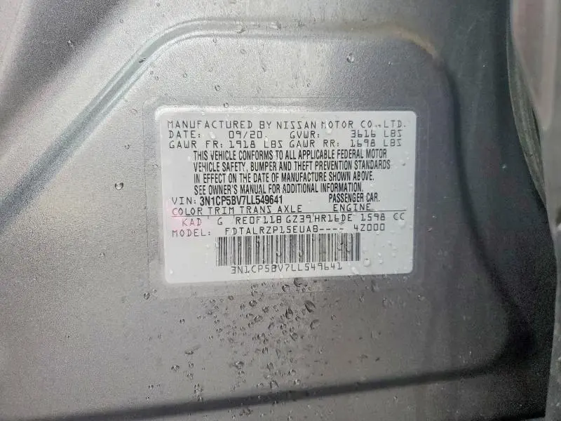 2020 NISSAN KICKS S  