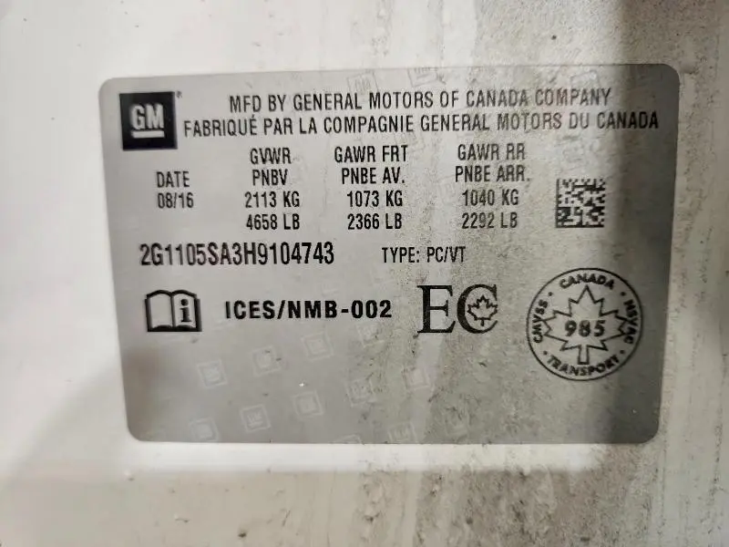 2017 CHEVROLET IMPALA LT  