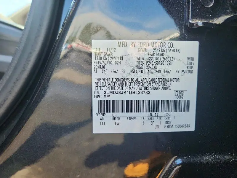 2013 LINCOLN MKX   