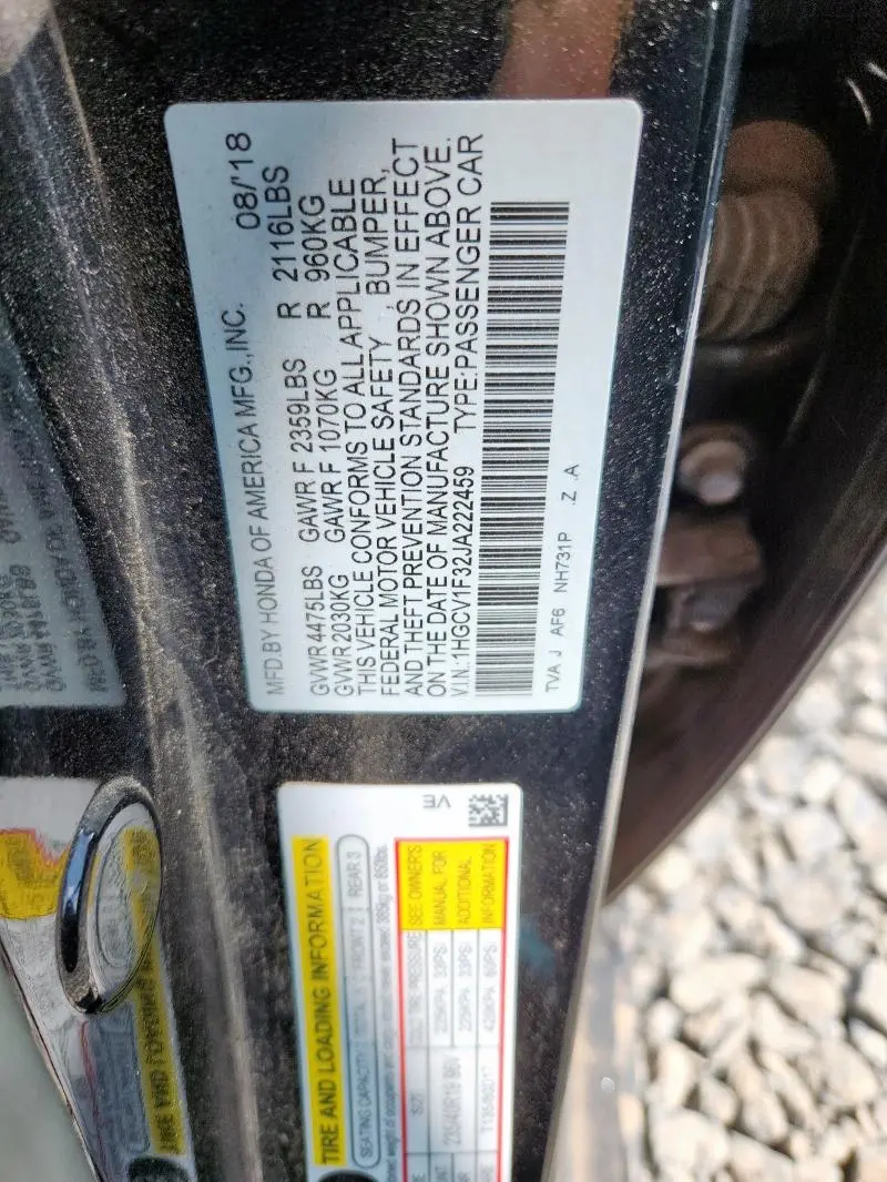 2018 HONDA ACCORD SPORT  