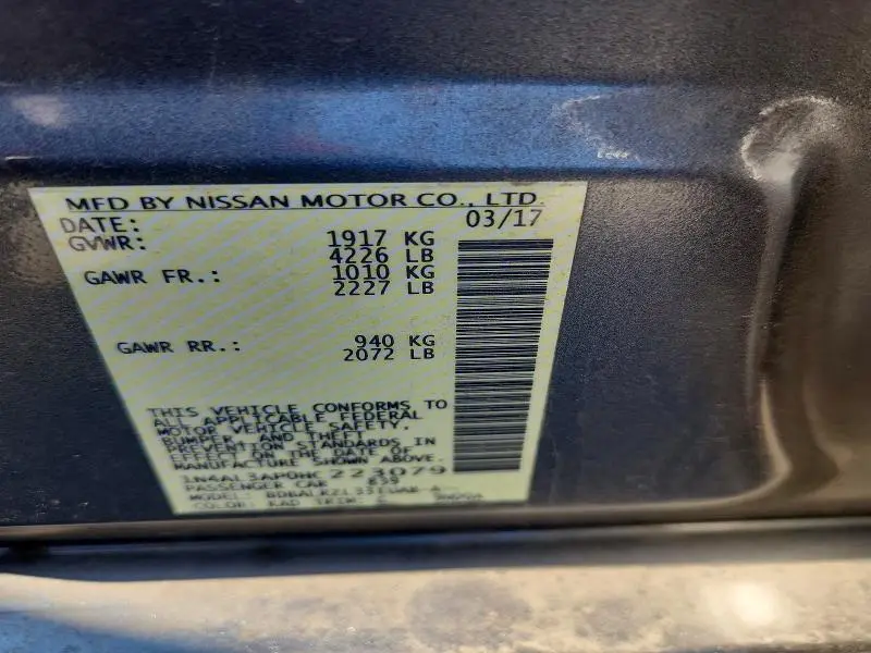 2017 NISSAN ALTIMA   