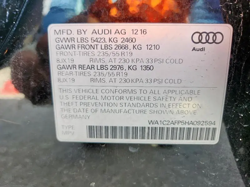 2017 AUDI Q5 PREMIUM  