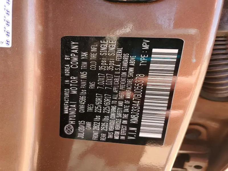 2016 HYUNDAI TUCSON SE  