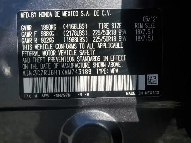 2021 HONDA HR-V SPORT  