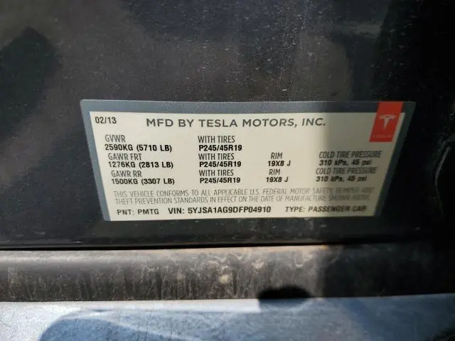 2013 TESLA MODEL S   