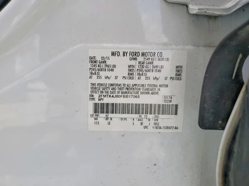 2015 FORD EDGE SEL  