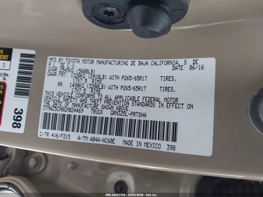 2016 TOYOTA TACOMA TRD SPORT