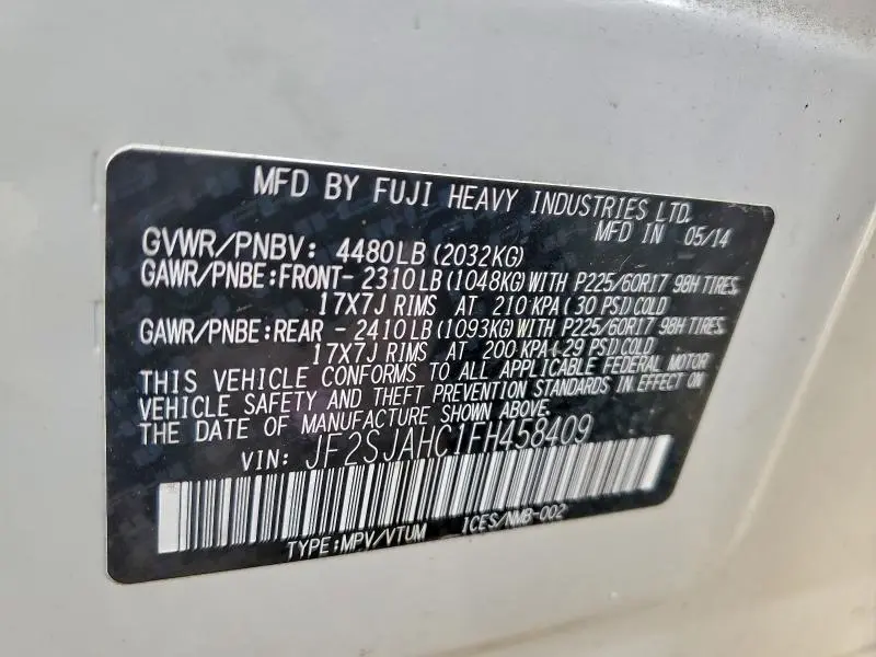 2015 SUBARU FORESTER 2.5I LIMITED  