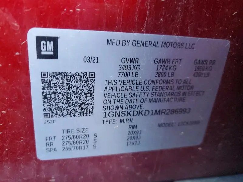 2021 CHEVROLET SUBURBAN K1500 Z71  