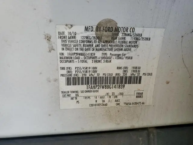 2011 FORD TAURUS LIMITED  