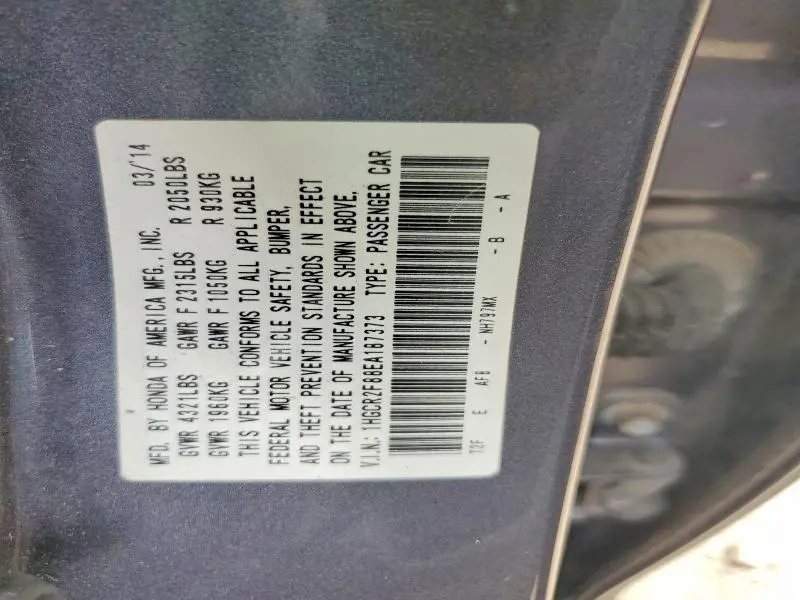 2014 HONDA ACCORD EXL  