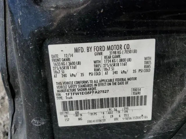 2015 FORD F150 SUPERCREW  