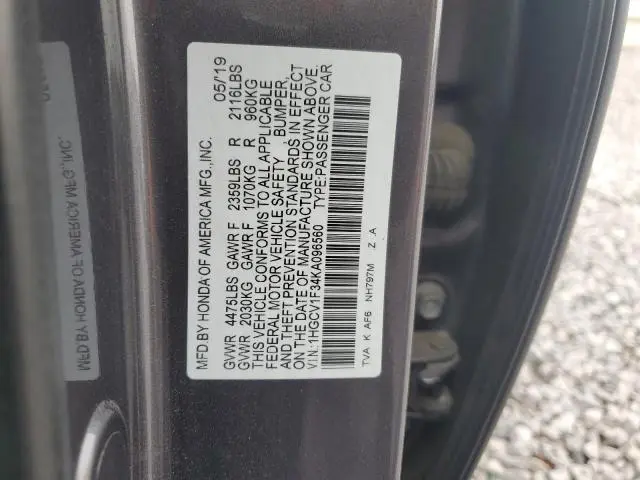 2019 HONDA ACCORD SPORT