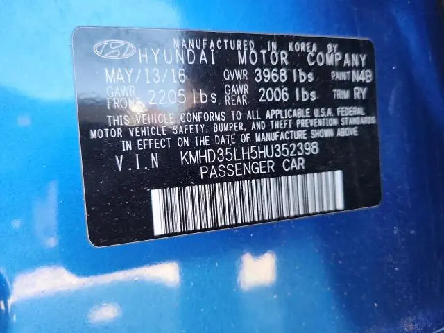 2017 HYUNDAI ELANTRA GT   