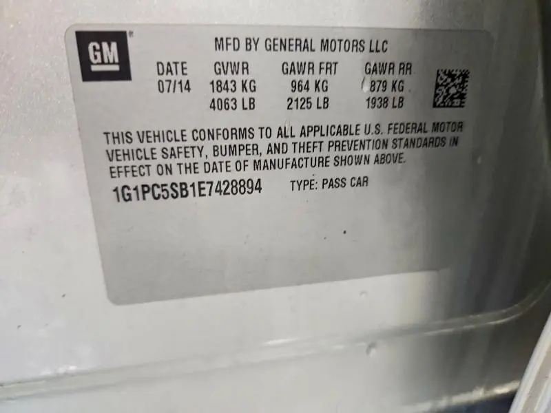 2014 CHEVROLET CRUZE LT  