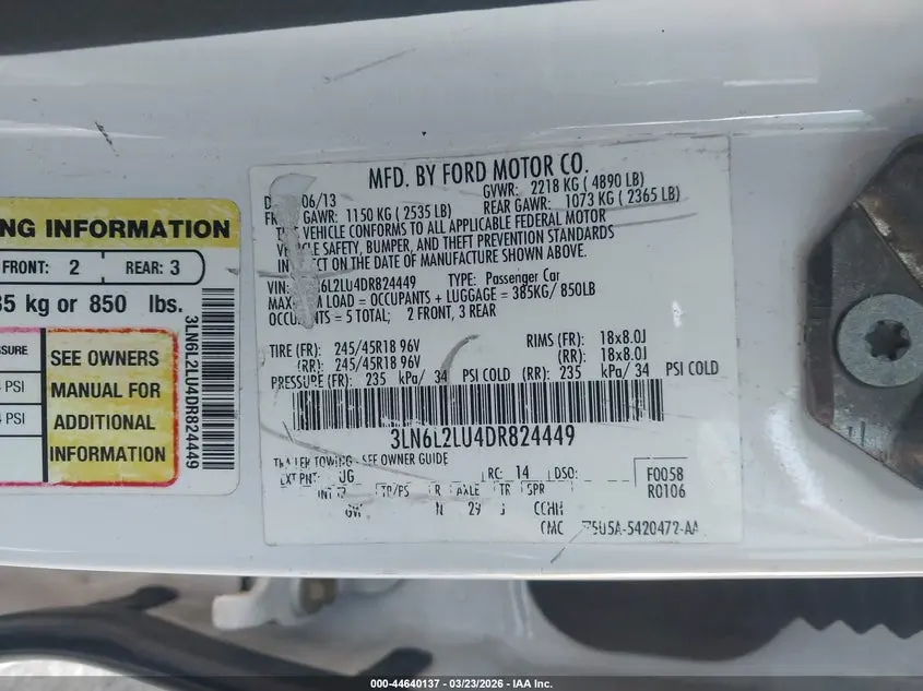 2013 LINCOLN MKZ HYBRID  