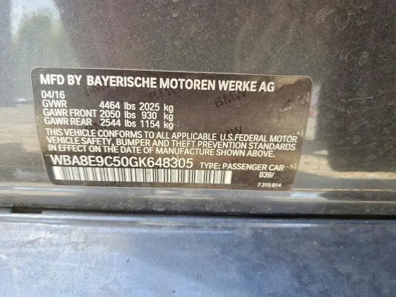 2016 BMW 328 I SULEV  