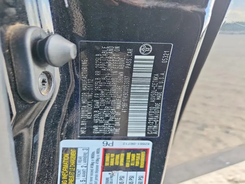 2012 TOYOTA CAMRY LE  