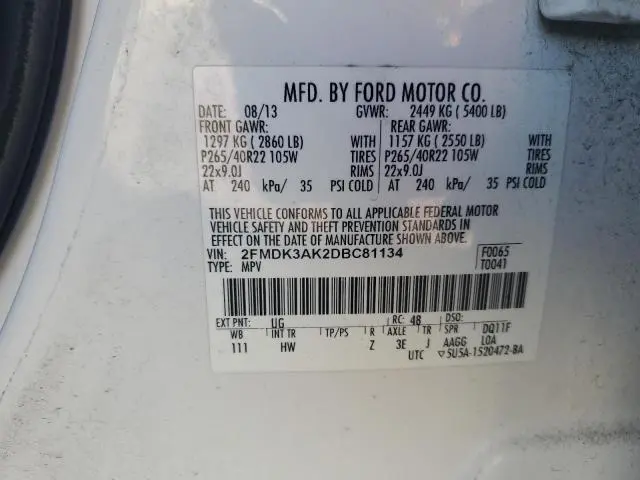 2013 FORD EDGE SPORT  