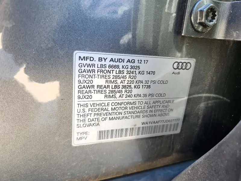 2018 AUDI Q7 PRESTIGE  