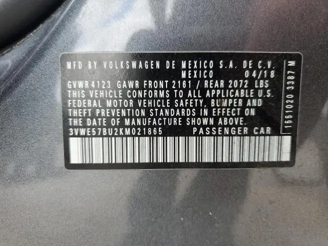 2019 VOLKSWAGEN JETTA SEL  