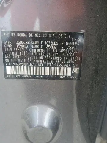 2020 HONDA FIT EX  