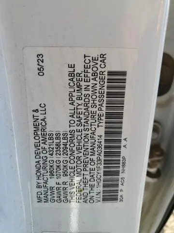 2023 HONDA ACCORD EX  