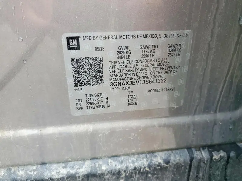 2018 CHEVROLET EQUINOX LT  