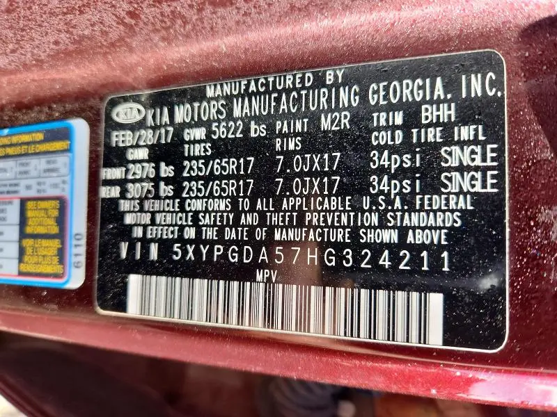 2017 KIA SORENTO LX V6  