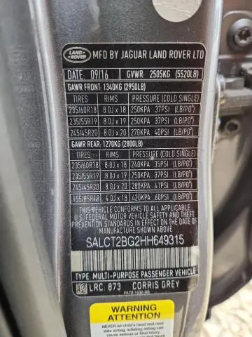 2017 LAND ROVER DISCOVERY SPORT HSE LUXURY  