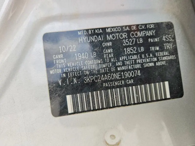 2022 HYUNDAI ACCENT SEL  