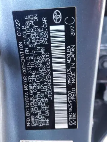 2022 TOYOTA COROLLA LE  