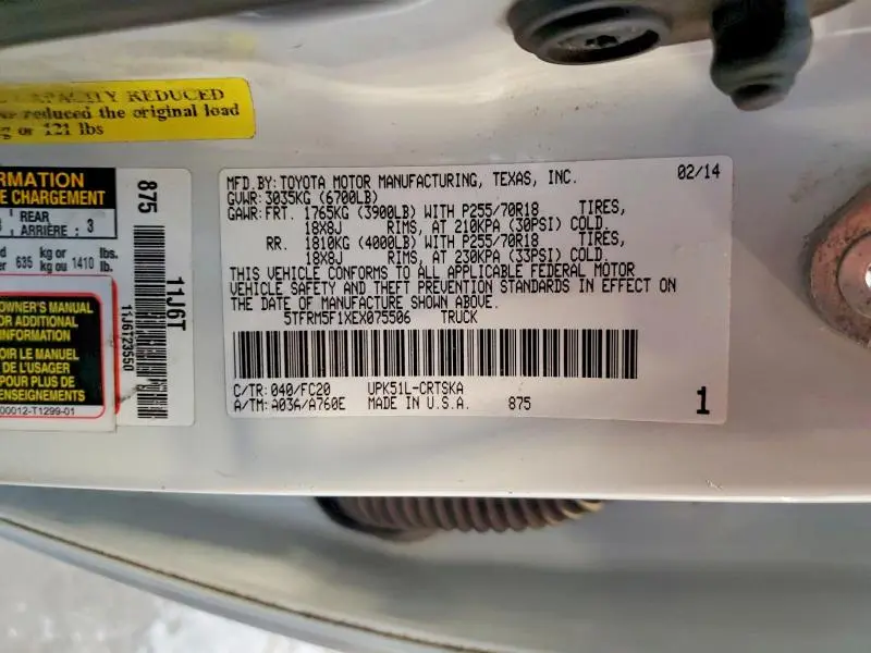2014 TOYOTA TUNDRA SR5  