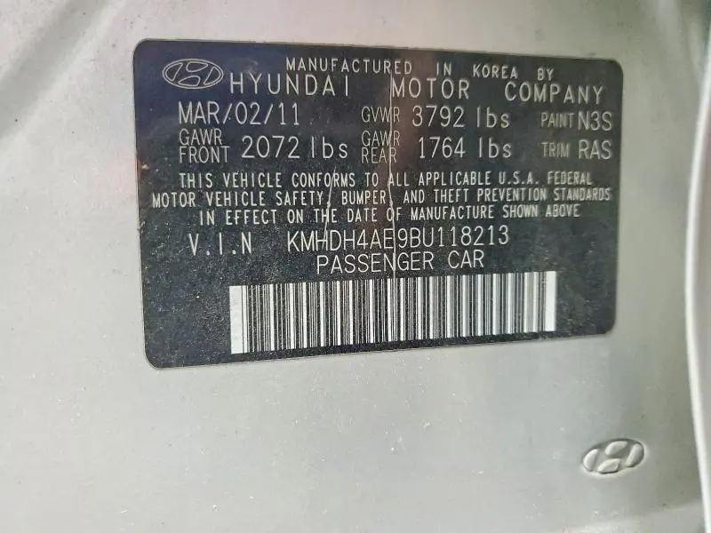 2011 HYUNDAI ELANTRA GLS  