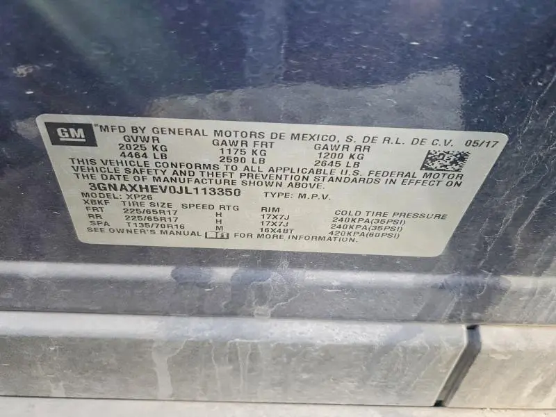 2018 CHEVROLET EQUINOX LS  