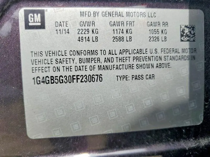 2015 BUICK LACROSSE   