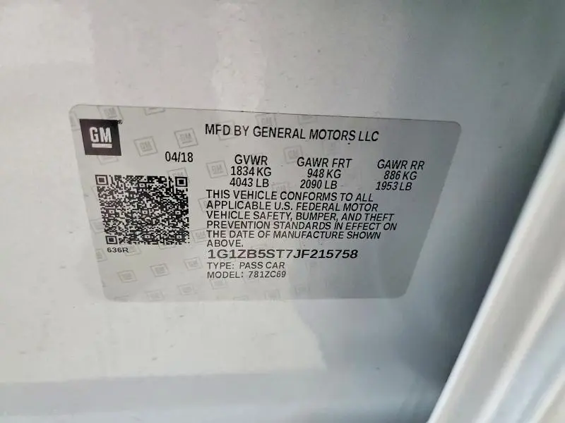 2018 CHEVROLET MALIBU LS  