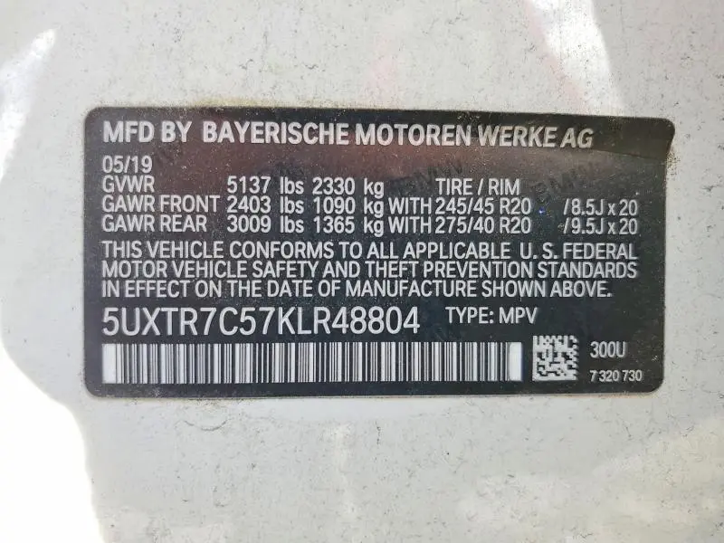2019 BMW X3 SDRIVE30I  