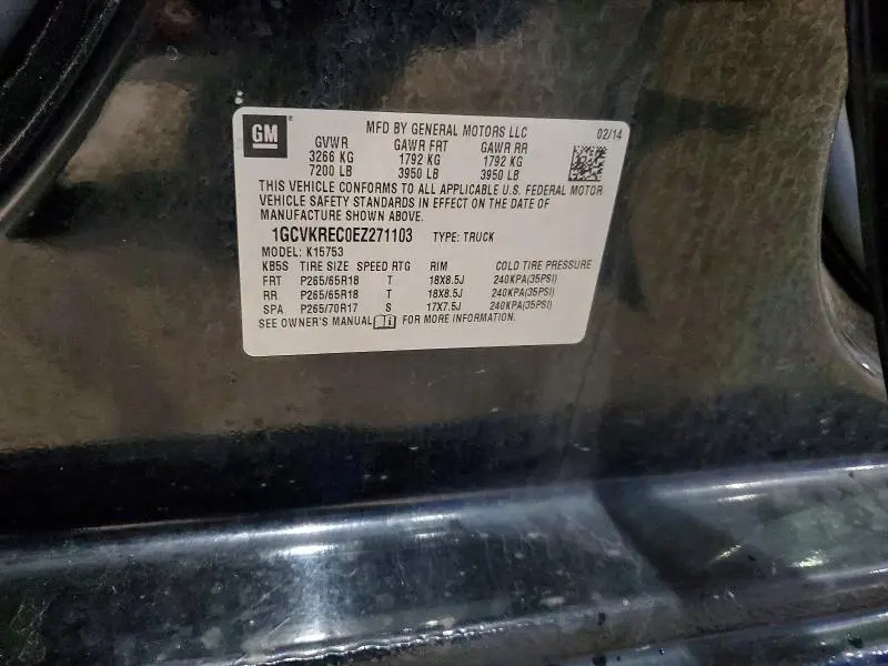 2014 CHEVROLET SILVERADO K1500 LT  