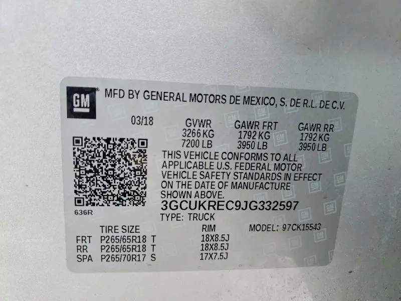 2018 CHEVROLET SILVERADO K1500 LT  