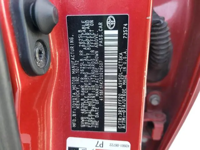 2012 TOYOTA CAMRY BASE  