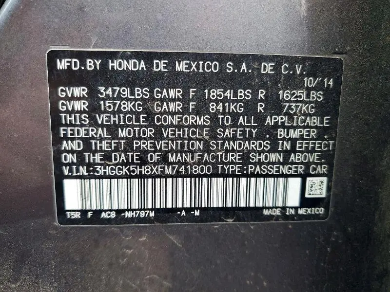 2015 HONDA FIT EX  