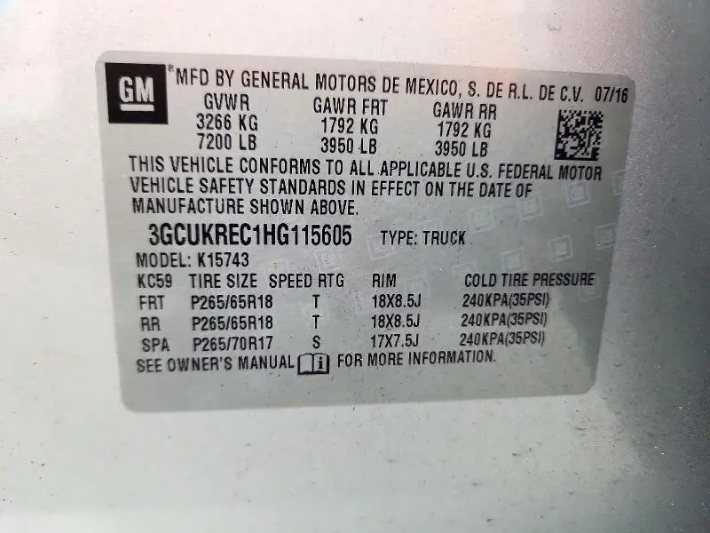 2017 CHEVROLET SILVERADO K1500 LT  
