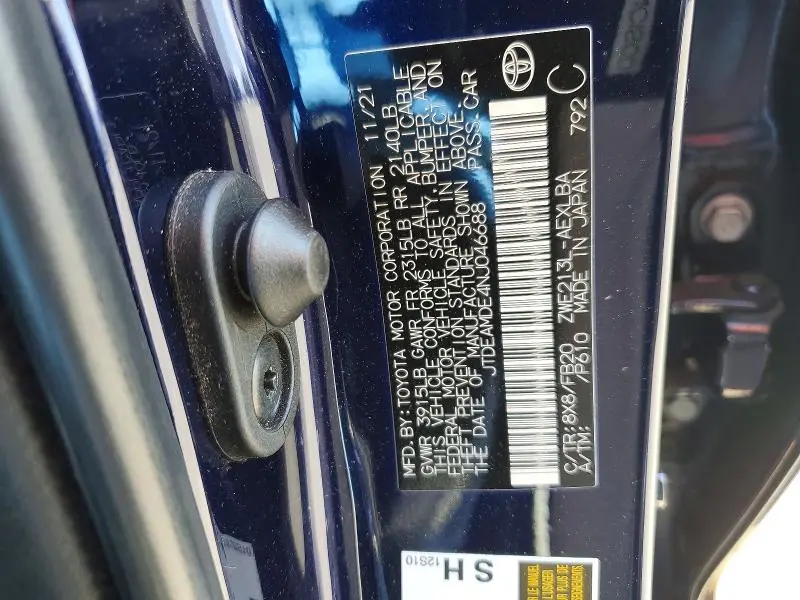 2022 TOYOTA COROLLA LE  