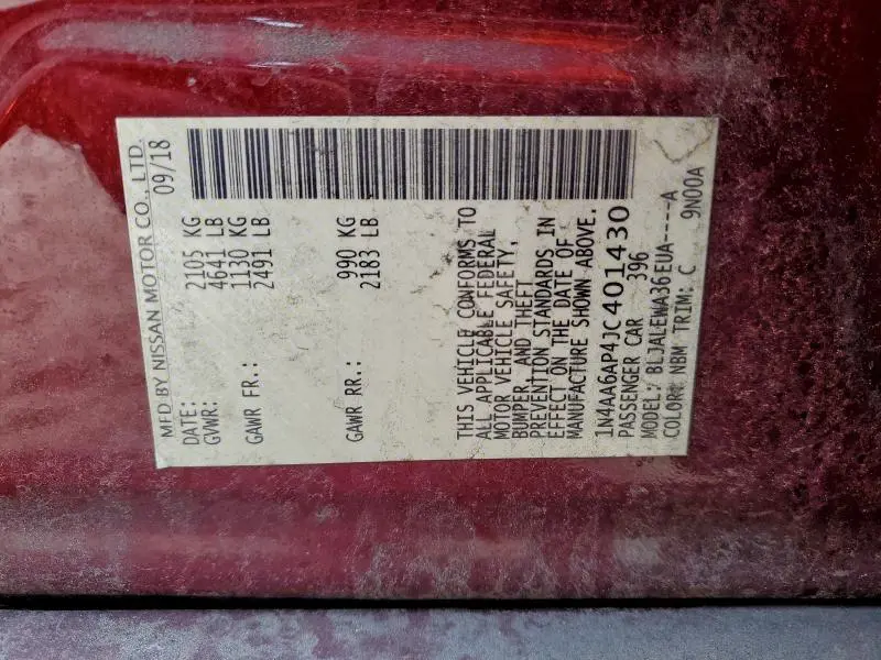 2018 NISSAN MAXIMA 3.5S  