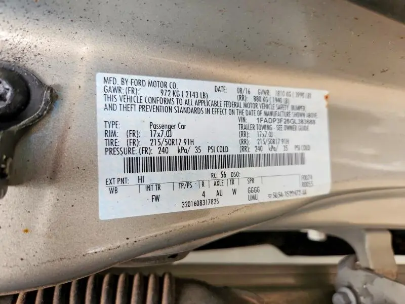 2016 FORD FOCUS SE  