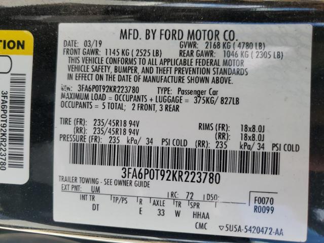 2019 FORD FUSION SE